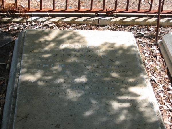 Susannah widow of Thomas WEEDON died 12 July 1868/88? aged 71 years,  | Tingalpa Christ Church (Anglican) cemetery, Brisbane  | 
