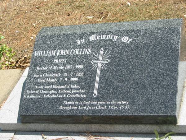 William John COLLINS 25 July 1938 - 2 Sept 1998,  | Tingalpa Christ Church (Anglican) cemetery, Brisbane  |   | 