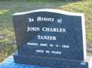 
John Charles TANZER
18 Sep 1995 aged 86
Toogoolawah Cemetery, Esk shire

