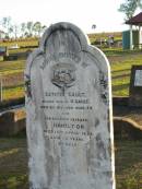 
Letitia GAULT, wife of H. GAULT,
died 6 Dec 1920 aged 54 years;
Hamilton, husband,
died 12 April 1938 aged 78 years;
Toogoolawah Cemetery, Esk shire
