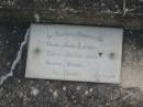 
Sydney S. LITTLE, uncle,
died 29-3-1967 aged 79 years;
Harold G.C. LITTLE, husband father,
died 13 July 1971 aged 76 years;
Wilhelmine M. LITTLE, mother,
died 15 June 1982 aged 79 years;
Mary Jane LITTLE,
died 2 July 1923 aged 64 years;
Thomas R. LITTLE, grandfather,
died 1946 aged 78 years;
Beatrice M.G. BENNETT,
died 9-8-1980 aged 88 years;
Toogoolawah Cemetery, Esk shire
