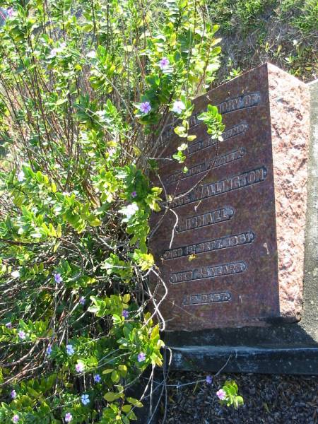 Mary Gertrude SEABORN  | 9 Nov 1935 aged 89  |   | (father) George  Wallington  MICHAEL  | 17 Apr 1937 aged 57  |   | Constance Violet MICHAEL  | 8 Sep 1963 aged 86  |   | George Wallington MICHAEL  | 1 Sep 1961 aged 45  |   | Toogoolawah Cemetery, Esk shire  | 