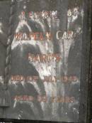 Barbara HARMS,
died 24 Sept 1935 aged 76 years;
Wilhelm Carl HARMS,
died 10 July 1948 aged 89 years;
Upper Coomera cemetery, City of Gold Coast