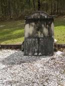 James SMITH,
died 4 Feb 1892 aged 59 years;
Catherine,
wife,
died 28 Feb 1918 aged 76 years;
Elizabeth,
daughter,
died 4 Sept 1888 aged 11 years;
Upper Coomera cemetery, City of Gold Coast