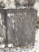 James SMITH,
died 4 Feb 1892 aged 59 years;
Catherine,
wife,
died 28 Feb 1918 aged 76 years;
Elizabeth,
daughter,
died 4 Sept 1888 aged 11 years;
Upper Coomera cemetery, City of Gold Coast