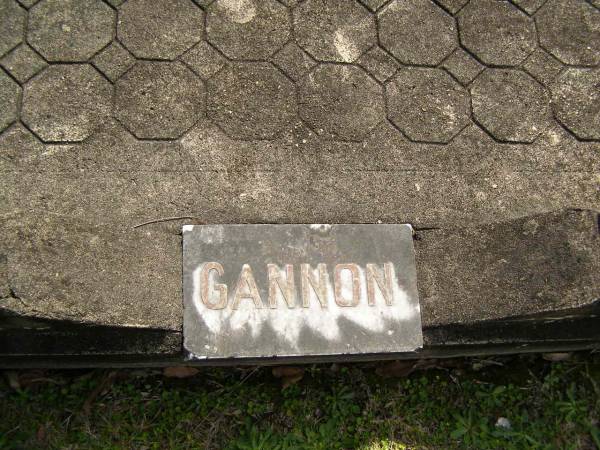 Ellen GANNON,  | mother,  | died 16 Nov 1938 aged 81 years;  | John GANNON,  | father,  | died 27 Aug 1894 aged 43 years;  | Upper Coomera cemetery, City of Gold Coast  | 