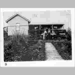 Cellbridge, the MacDonald Family Home, circa 1894.  | On the verandah from the left :- James, John, Peter, Kate, Annie, not sure.  | On 2nd step, Mary  | On ground level, Bridgette, nee Shay, and husband John, with Ken, father of the present day Ken in-between. (M. McColm)  | [Research contact:  Vale Wivenhoe: the story of the Wivenhoe Pocket Church from 1881 to its closing, August 19, 1990. Held by State Library of Queensland (John Oxley Collection)  |   | 