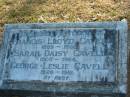 Francis Lloyd CAVELL
b: 1899, d: 1986
Sarah Daisy CAVELL
b: 1905, d: 1964
George Leslie CAVELL
b: 1928, d: 1981
Wonglepong cemetery, Beaudesert