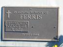 FERRIS, Gregory Allen,
born 12-02-1928 died 04-11-2002, 74 years;
Woodford Cemetery, Caboolture