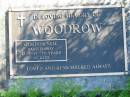 WOODROW, Gordon Neil,
died 12-9-97, 76 years;
Woodford Cemetery, Caboolture