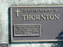 THORTON, Mervan Charles,
died 11 Nov 1995 age 67 years 7 months;
Woodford Cemetery, Caboolture