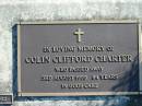 Colin Clifford CHARTER,
died 3 Aug 1995, 84 years;
Woodford Cemetery, Caboolture