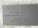 John Conwell (Jack) BROWN,
died 11 July 1997 aged 76;
Woodford Cemetery, Caboolture