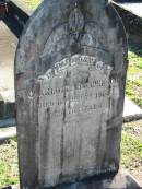 Charlotte HUTCHINSON,
died 11 Sept 1914 aged 78 years;
Woodford Cemetery, Caboolture