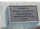 George Armstrong JOHNSTONE,
drowned Post Office Creek 10-2-1915;
Woodford Cemetery, Caboolture