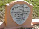 Alex LAXTON, husband father,
died 4 Feb 1949 aged 58 years;
Woodford Cemetery, Caboolture