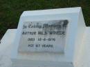 Arthur Nils WRIEDE,
died 18-8-1976 aged 67 years;
Woodford Cemetery, Caboolture