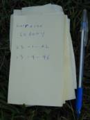 Lorraine, granma,
23-1-42 - 13-9-96;
Woodford Cemetery, Caboolture