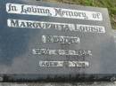 Marguerita Louise REDDIE,
died 4-5-1982 aged 81 years;
Woodford Cemetery, Caboolture