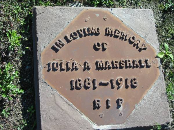 Julia A. MARSHALL,  | 1881 - 1918;  | Woodford Cemetery, Caboolture  | 