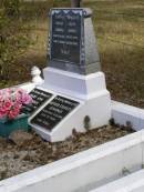 
Martha Jennings
24 Oct 1926, aged 59
Joseph Jennings
1 Dec 1933, aged 69

Arthur Stanley Jennings
15 Oct 1988, aged 90

Mary Ann Jennings
10 Feb 2002, aged 102

Woodhill cemetery (Veresdale), Beaudesert shire


