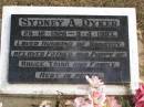 
Sydney A DYKER
b: 26 Dec 1926 - d: 9 Apr 1997
(husband of Dorothy, father, grandfather of Bruce, Trish, and family)
Woodhill cemetery (Veresdale), Beaudesert shire

