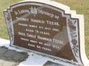 
Sydney Harold TEESE
8 Jul 1962, aged 76
Rose Emily Hannah TEESE
4 Jul 1973, aged 84
Woodhill cemetery (Veresdale), Beaudesert shire

