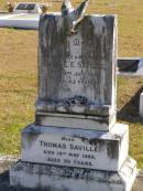 
Anna E E Saville
18 Jul 1933, aged 43
Thomas Saville
14 May 1969, aged 90
Woodhill cemetery (Veresdale), Beaudesert shire

