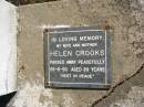 
Glen Morrie Crooks
b: 16 Sep 1954 - d: 15 Jan 2005

Norma Helen Crooks
(accidentally drowned)
d: 2 Nov 1952, aged 13

Helen Crooks
d: 26 Jun 90, aged 80

Alexander Alfred Edward Crooks
d: 21 Mar 83, aged 78

Woodhill cemetery (Veresdale), Beaudesert shire

