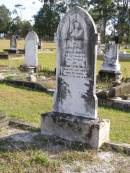 
Bedelia Walker
24 Mar 1915, aged 76
William Tutin Walker
31 Jul 1920, aged 86

Woodhill cemetery (Veresdale), Beaudesert shire

