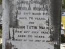 
Bedelia Walker
24 Mar 1915, aged 76
William Tutin Walker
31 Jul 1920, aged 86
Woodhill cemetery (Veresdale), Beaudesert shire

