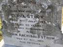 
Clara Strow
31 Jul 1947, aged 50
John Archibald Strow
8 Oct 1963, aged 73
Woodhill cemetery (Veresdale), Beaudesert shire

