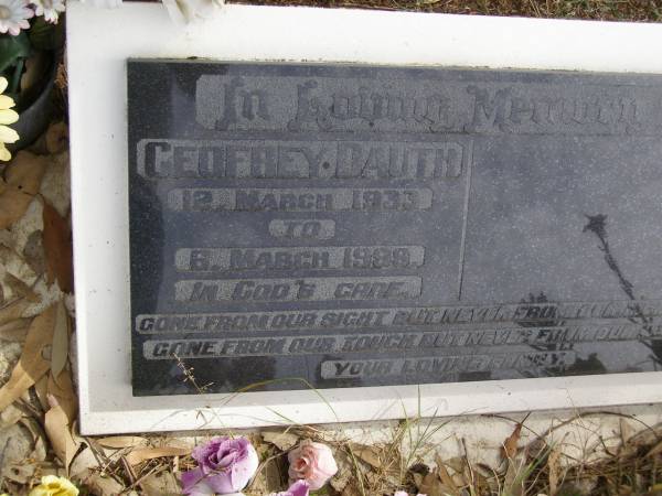 Geofrey DAUTH  | b: 12 Mar 1933  | d:  6 Mar 1999  | Woodhill cemetery (Veresdale), Beaudesert shire  |   | 