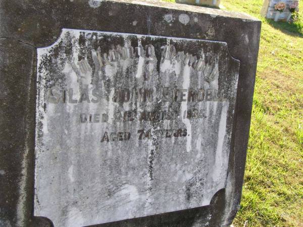 Silas John Everdell  | 21 Aug 1935, aged 74  | Woodhill cemetery (Veresdale), Beaudesert shire  |   | 