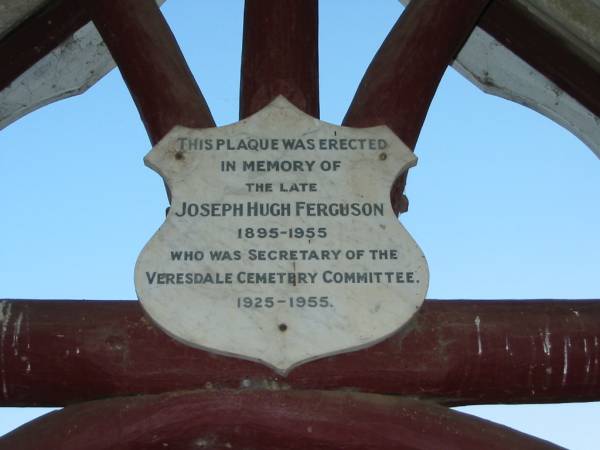 Joseph Hugh FERGUSON  | 1895 - 1955  | Woodhill cemetery (Veresdale), Beaudesert shire  | 