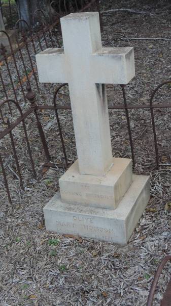 Olive Mary THOMSON  | d: 16 Dec 1891 (drowned)  |   | Yandilla All Saints Anglican Church with Cemetery  |   | 