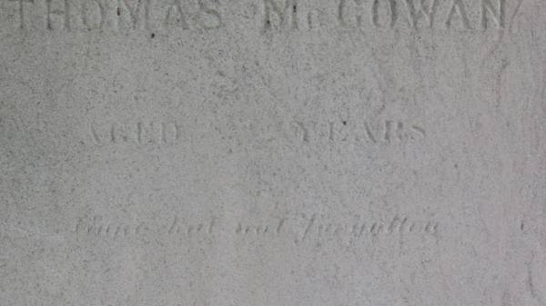 Thomas McGowan  | aged ?0 years  |   | Yandilla All Saints Anglican Church with Cemetery  |   |   | 