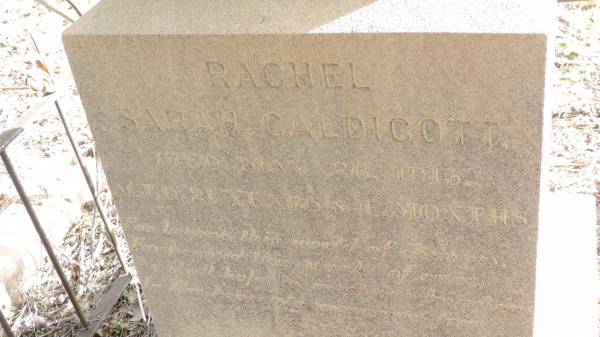 Rachel Sarah CALDICOTT  | d: 26 May 1915 aged 21 years 4 months  |   | Yandilla All Saints Anglican Church with Cemetery  |   | 