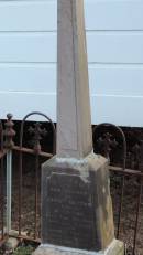 
Janet DUFFUS wife of R DUFFUS
b: 30 Sep 1862
d: 9 Jan 1883

Robert DUFFUS
b: 20 Jan 1882
d: 23 Jan 1884

Yandilla All Saints Anglican Church with Cemetery

