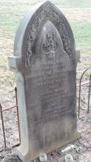 
Isabella (CALDICOTT)
d: 6 Jan 1901 aged 44
wife of Thomas W CALDICOTT

George Henry CALDICOTT
d: 27 Feb 1886 aged 5 years 2 months

James George CALDICOTT
d: 25 Aug 1901 aged 7 months 22 days

Yandilla All Saints Anglican Church with Cemetery

