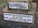 
Arthur Arden Davenport CLARSON,
born Tamworth England 1880,
died 12 March 1963;
Yangan Anglican Cemetery, Warwick Shire
