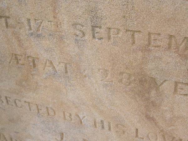 George Alfred HINES,  | died 17 Sept 1898 aged 28 years,  | erected by father  | J.N. HINES, Adelaide, South Australia;  | Yangan Anglican Cemetery, Warwick Shire  | 