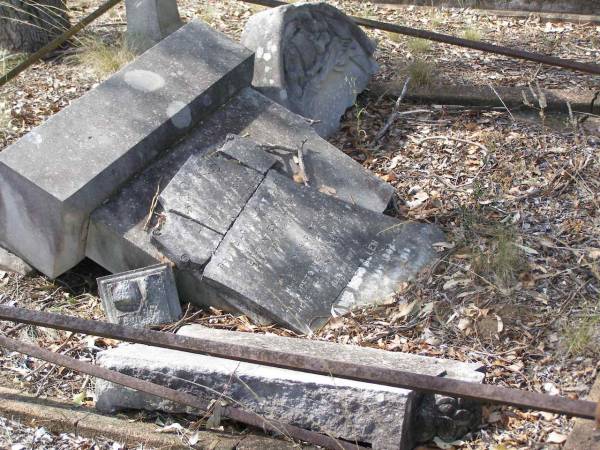 James MITCHELL,  | husband father,  | born Elgin Scotland 21 July 1834,  | died Emu Vale 5 Sept 1908;  | Anne Keith ALLEN,  | wife,  | born 25 Nov 1842  | died 30 April 1915;  | Yangan Presbyterian Cemetery, Warwick Shire  | 