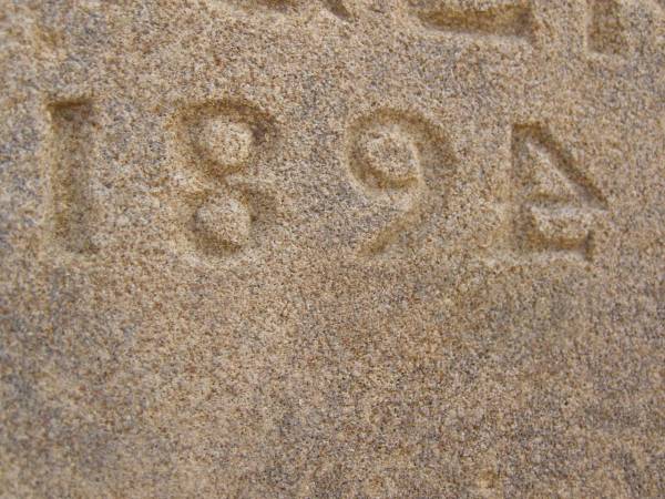 George ROSENBERGER,  | died 29 Oct 1894 aged 69 years;  | Caroline? ROSENBERGER,  | died 12 Oct 1896 aged ?? years;  | Henry ROSENBERGER,  | died 20 June 1879 aged 11 years;  | restored by Wildred ROSENBERGER April 1993;  | Gottlieb Frederick ROSENBERGER,  | died 11 Dec 1931 aged 74 years,  | remembered by the MEWES family;  | Yangan Presbyterian Cemetery, Warwick Shire  | 