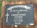 Christopher (Goobie) THIEMANN,
6-9-1957 - 14-2-1984;
Yarraman cemetery, Toowoomba Regional Council