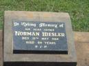 Norman HIESLER,
father,
died 15 May 1984 aged 64 years;
Yarraman cemetery, Toowoomba Regional Council